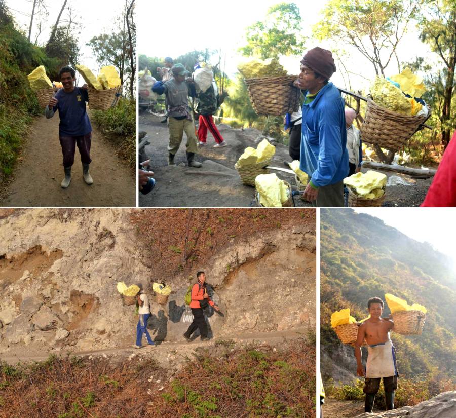 penambang belerang turun