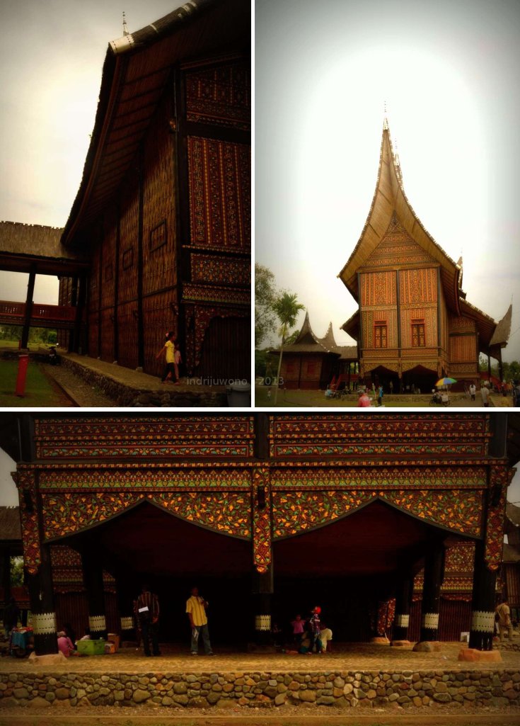 dinding samping berlapis anyaman bambu