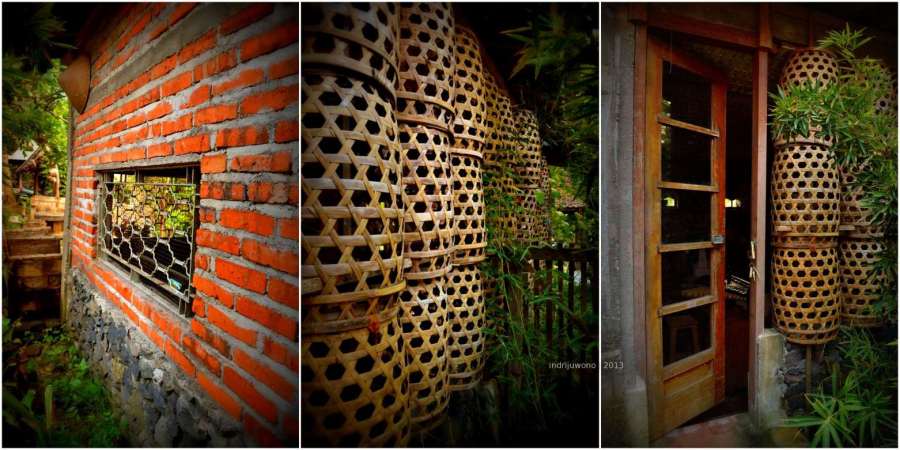 bata ekspos, keranjang dan pintu masuk