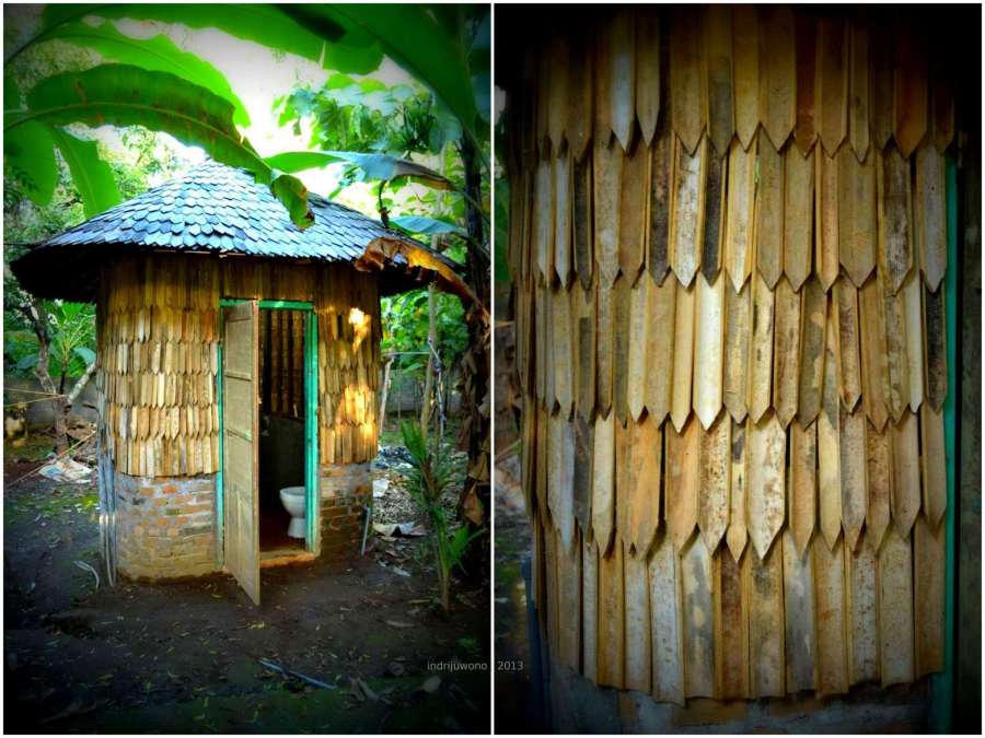kamar mandi berdinding bambu