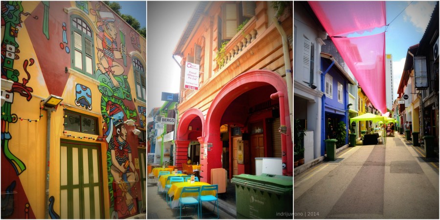 warna warni mural di jalan. ada sunday market juga!