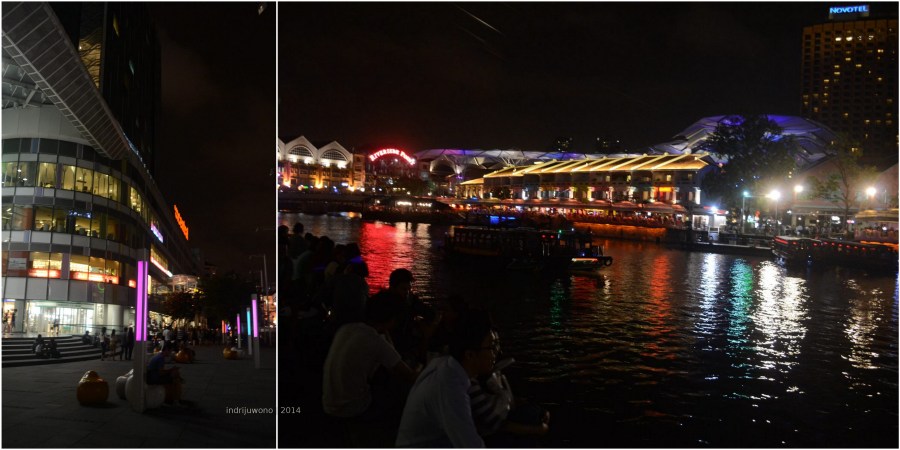 menikmati sungai di tepi clarke quay