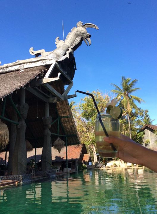 lemongrass tea beside the pool