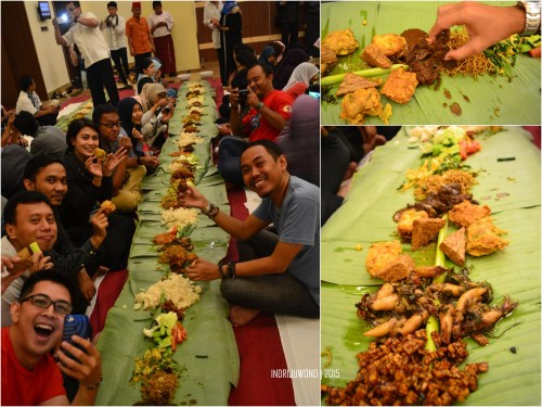 makan bersama di daun pisang di prefunction room