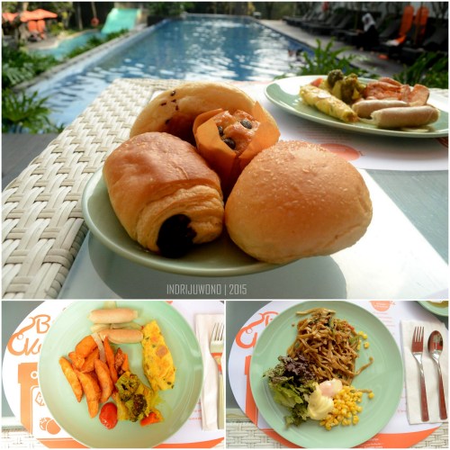 sarapan di tepi kolam