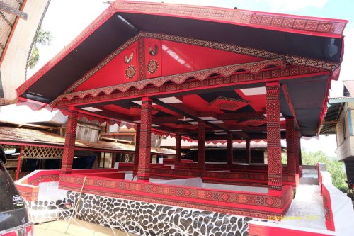 bangunan sementara tempat upacara